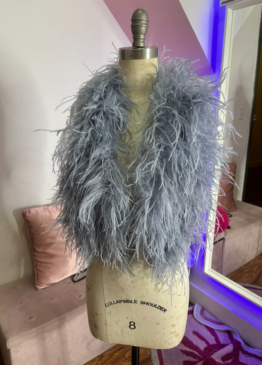 Ostrich Feather Halter Top