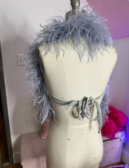 Ostrich Feather Halter Top
